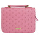 Bible Cover Medium: Grace, Floral Stitch, Pink Faux Leather