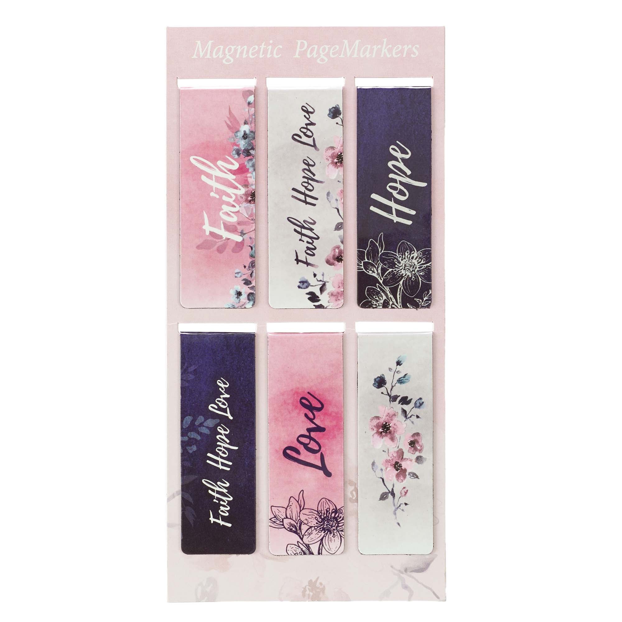 Bookmark Magnetic - set of 6: Faith Hope Love