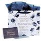 Gift Bag Inludes 1 Sheet of Tissue Paper & Gift Card, White With Navy Graduation Hats (Jer 29: 11) (Graduation Collection)