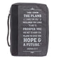 Bible Cover Large: I Know the Plans, Gray Poly-Canvas