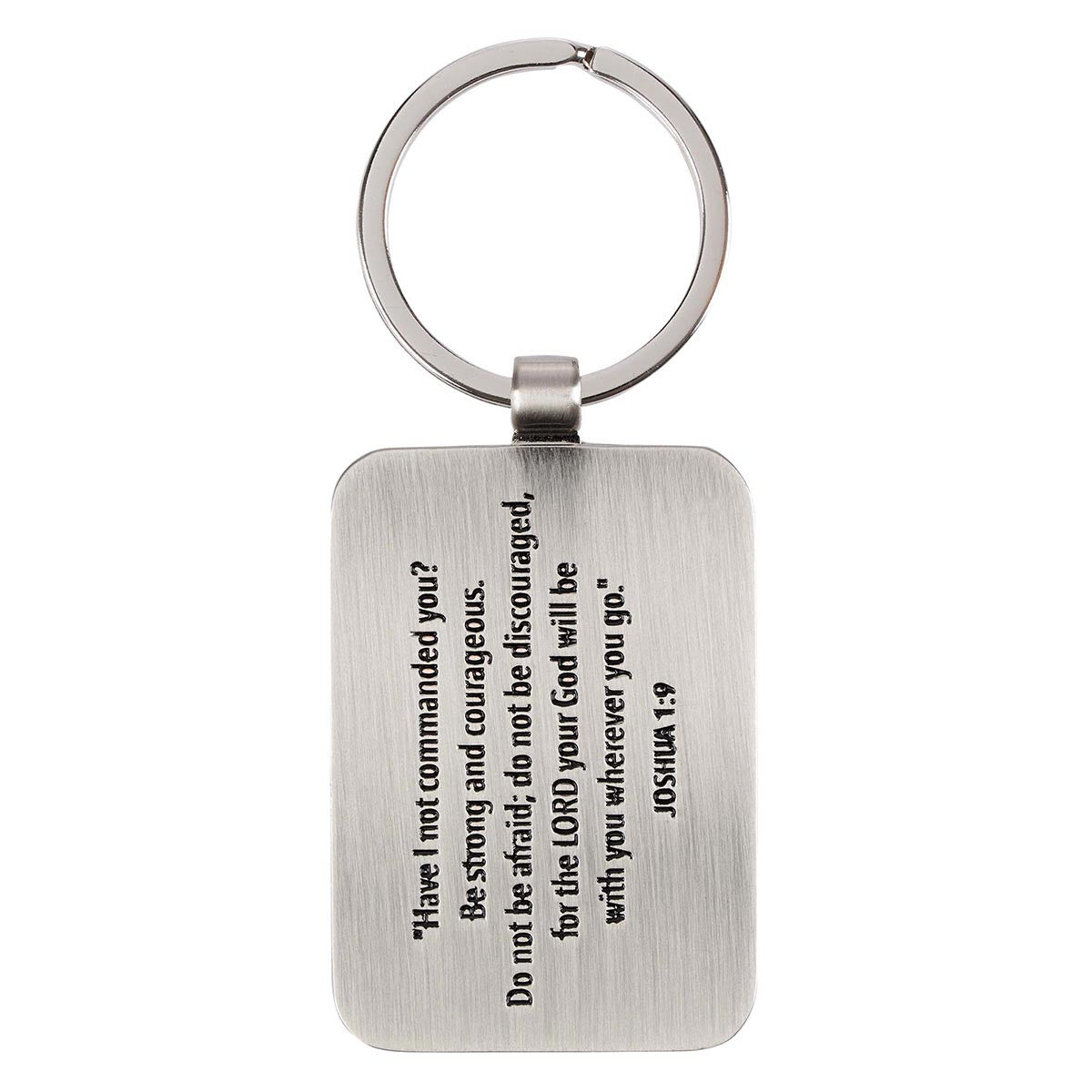 Metal Keyring in Tin: Be Strong & Courageous
