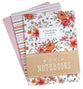 Notebook: He Leads Me Besides, Pink Floral (Set Of 3)
