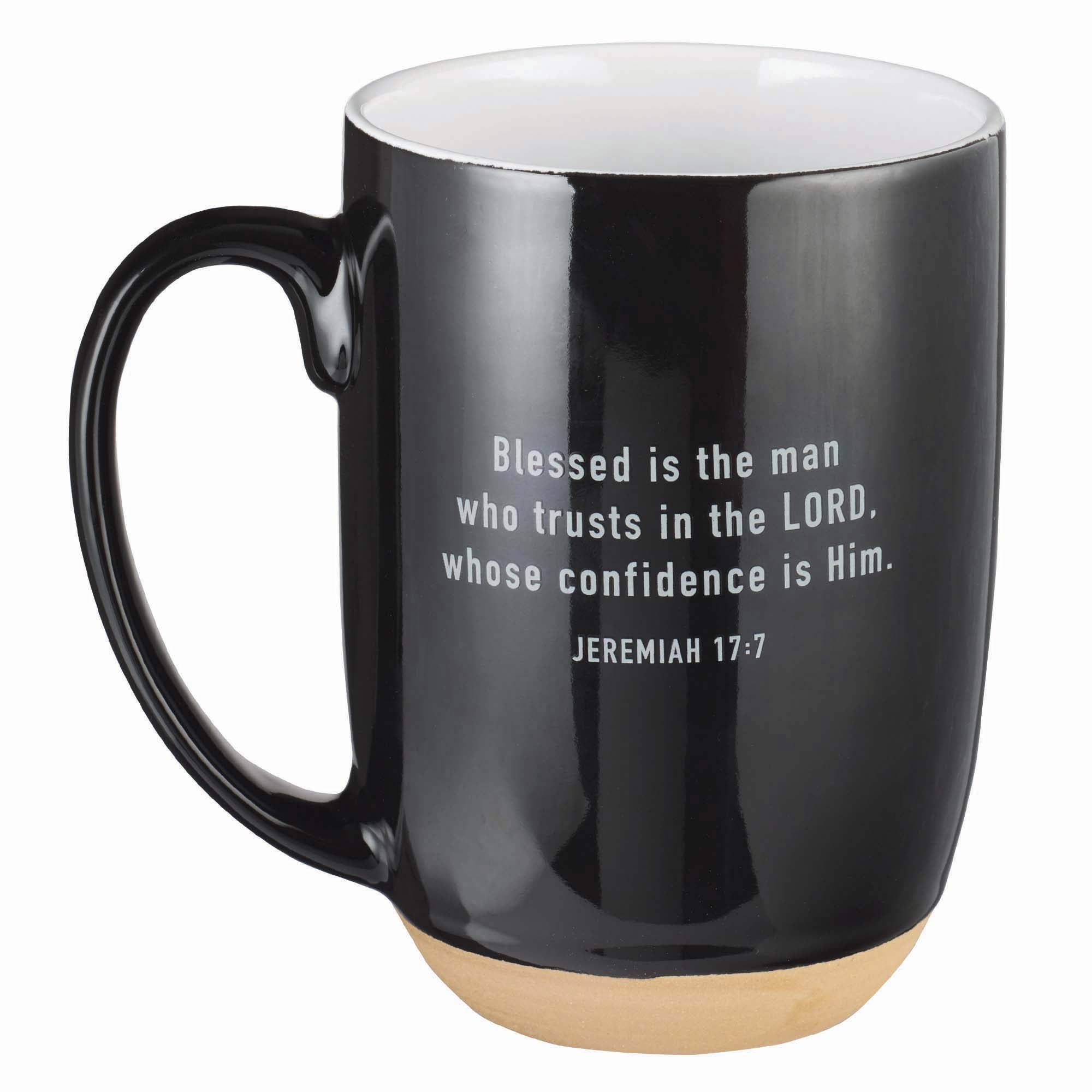 Ceramic Mug Blessed Man, Jer 17: 7, Black (444ml) (Blessed Man Collection)