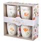 Ceramic Mugs (Set of 4) 355ml: Floral, Faithful Grateful Thankful Joyful (Grateful Collection)
