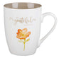 Ceramic Mugs (Set of 4) 355ml: Floral, Faithful Grateful Thankful Joyful (Grateful Collection)