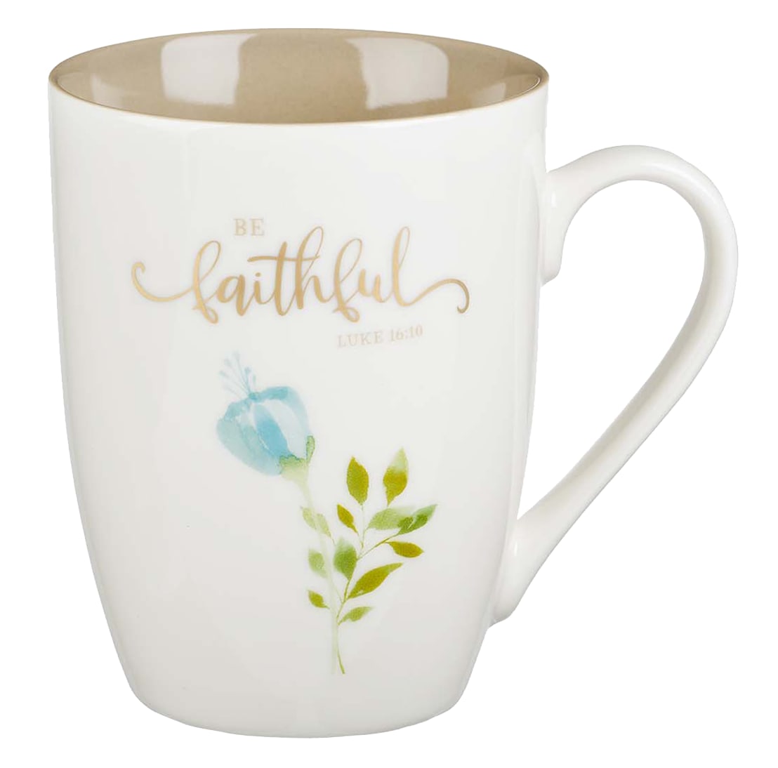 Ceramic Mugs (Set of 4) 355ml: Floral, Faithful Grateful Thankful Joyful (Grateful Collection)