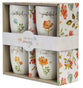Ceramic Mugs (Set of 4) 355ml: Floral, Faithful Grateful Thankful Joyful (Grateful Collection)