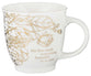 Ceramic Mugs (set of 2): Floral Blue & White With Gold (The Lord, He Has Made) (414 ml)