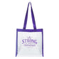 Reusable Tote Bag: Be Strong & Courageous Clear With Purple Trim (Joshua 1:9)