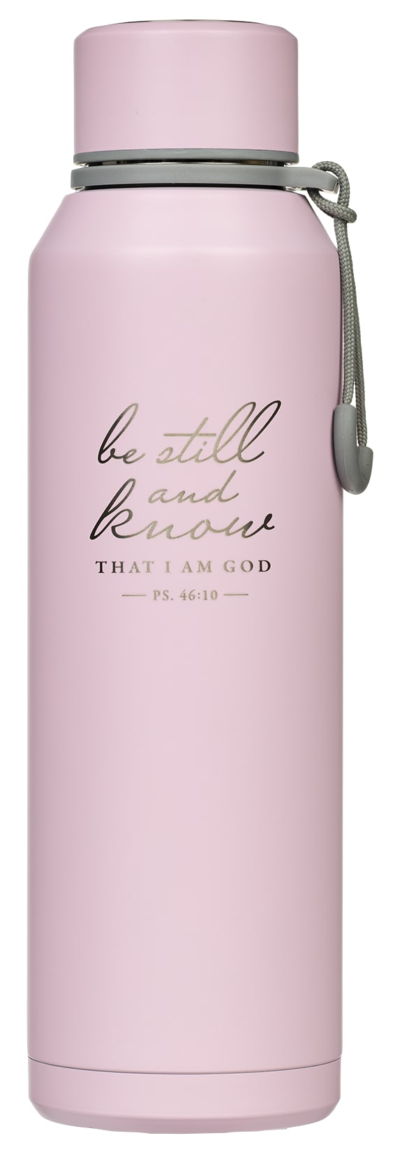 Water Bottle, Stainless Steel (710 ml): Be Still and Know That I Am God, Pink