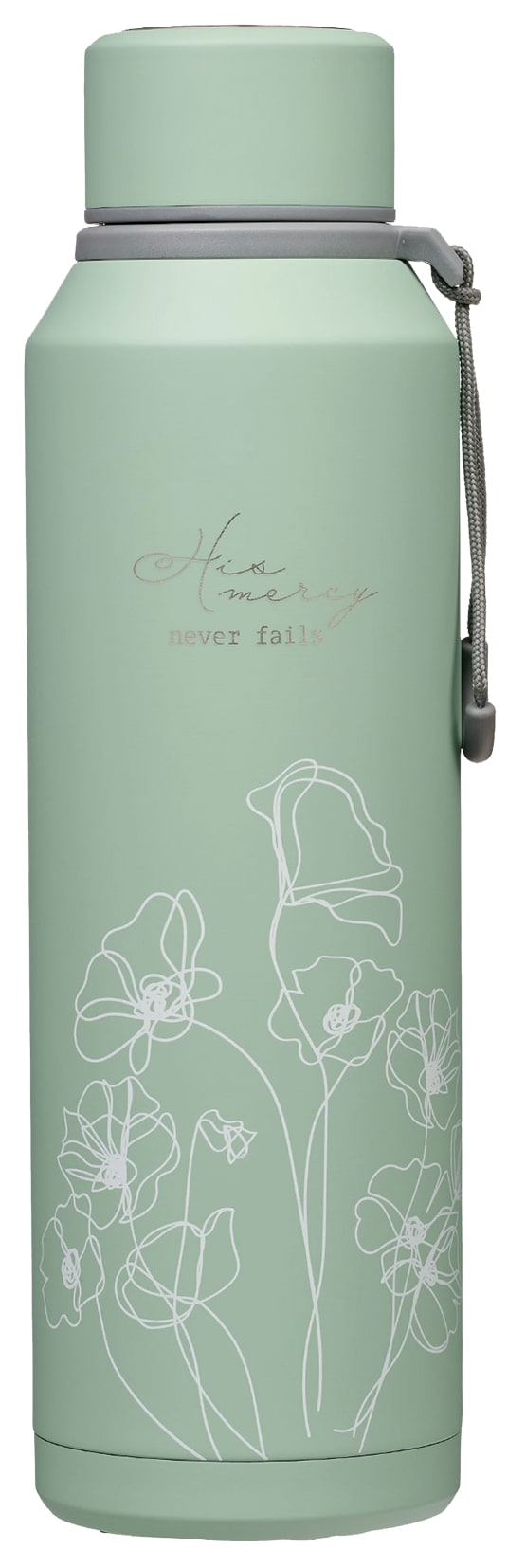 Water Bottle, Stainless Steel (710 ml): His Mercy Never Fails (Pastel Meadow Collection)