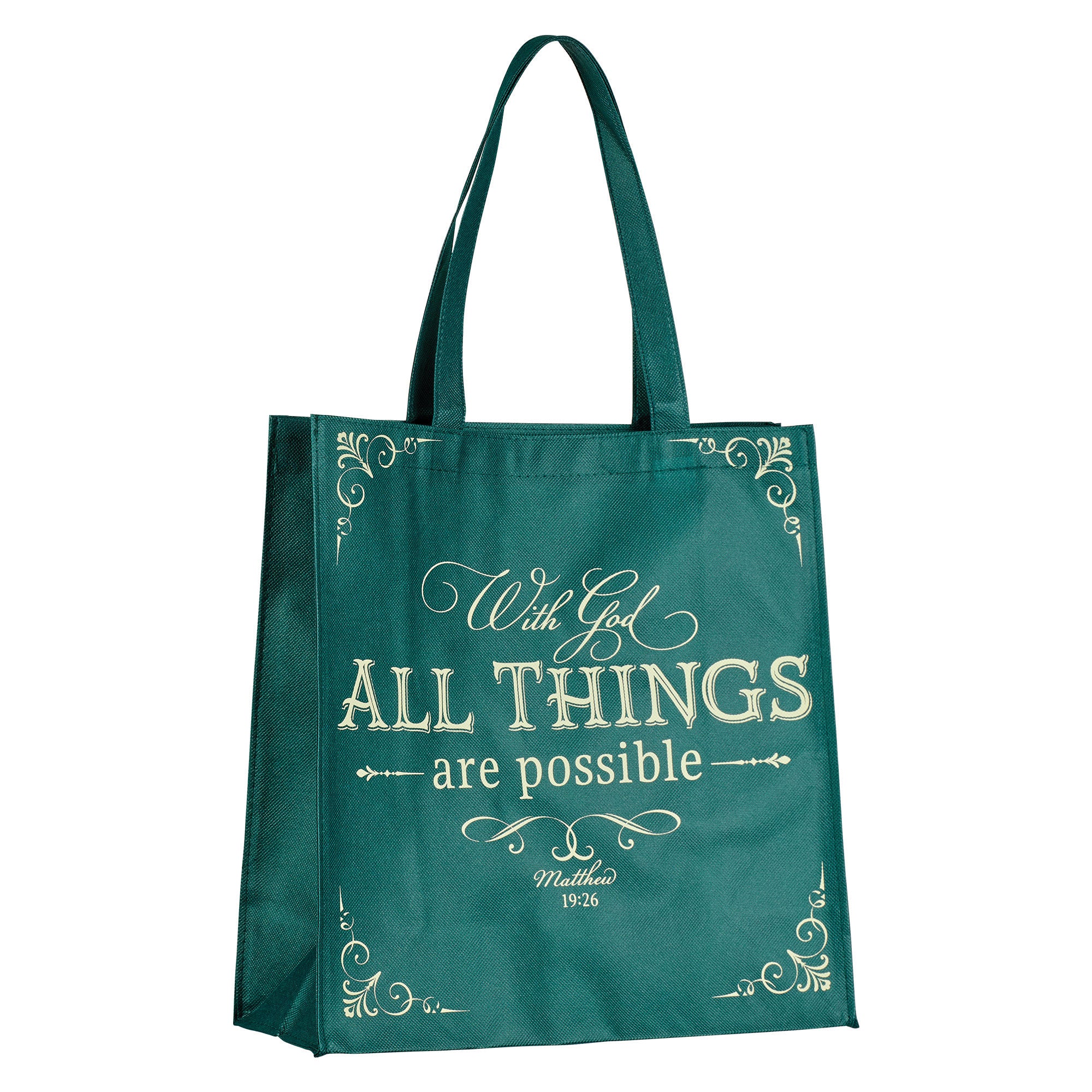 Reusable Tote Bag: With God All Things Are Possible (Jewel Tone Collection)