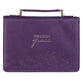 Bible Cover Large: Amazing Grace, Purple Floral Faux Leather