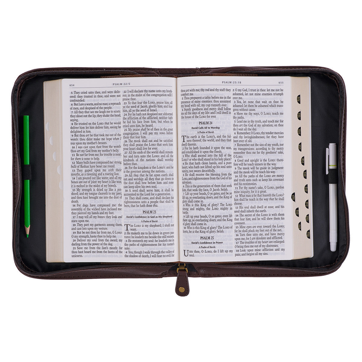 Bible Cover Extra Large: Be Strong Brown/Tan (Joshua 1:9)