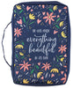 Bible Cover Large: Everything Beautiful Navy (Ecc. 3:11)