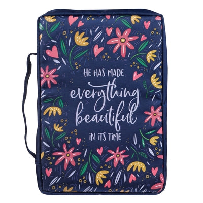 Bible Cover Medium: Everything Beautiful Navy (Ecc 3:11)