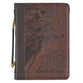 Bible Cover Medium: The Lord is My Strength Brown (Exodus 15:2)