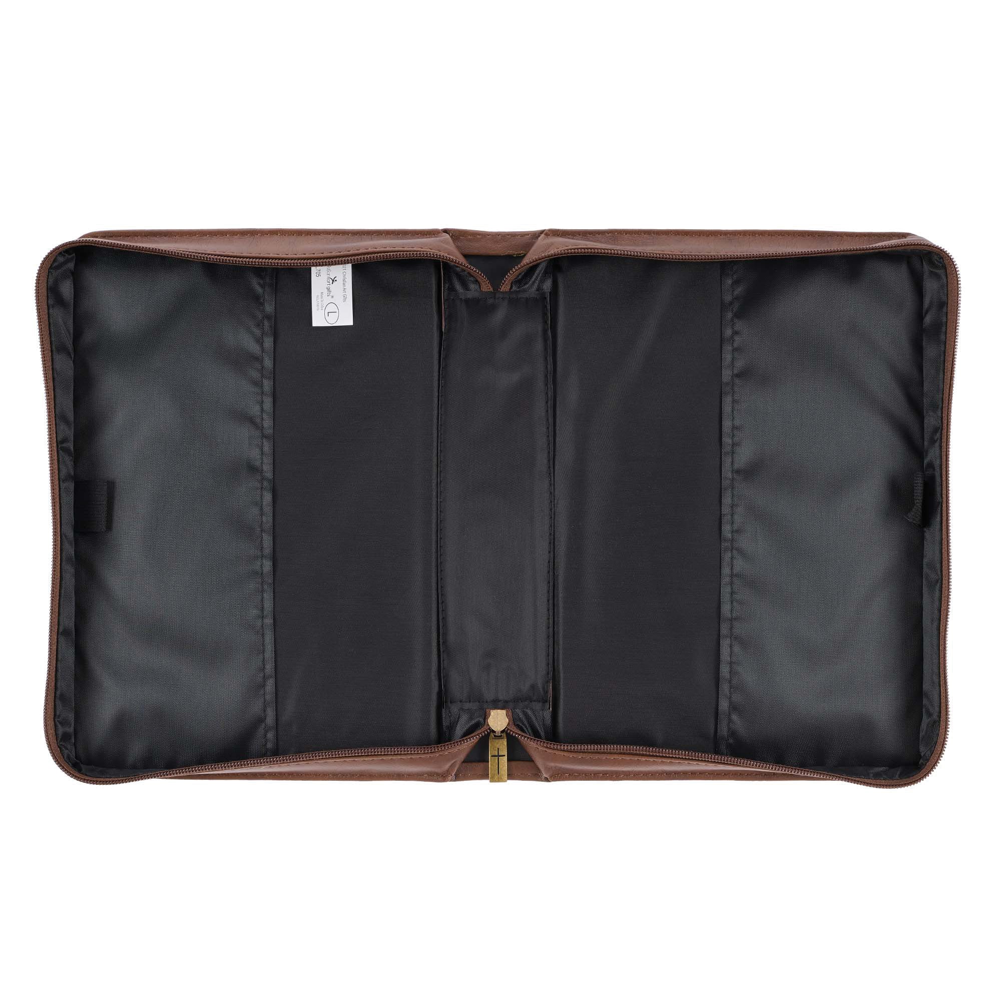 Bible Cover Large: Wings Like Eagles Brown (Isaiah 40:31)