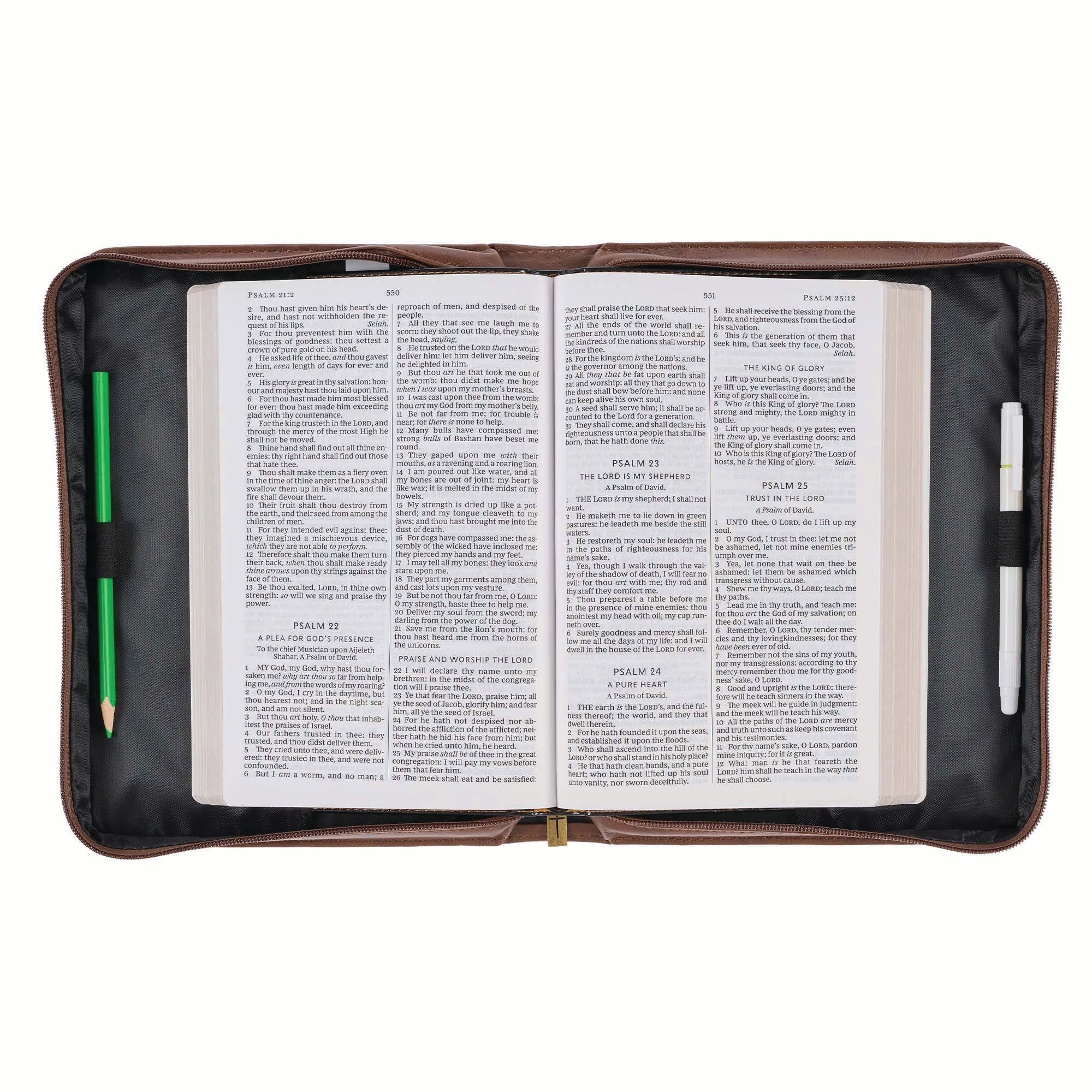 Bible Cover Large: Wings Like Eagles Brown (Isaiah 40:31)