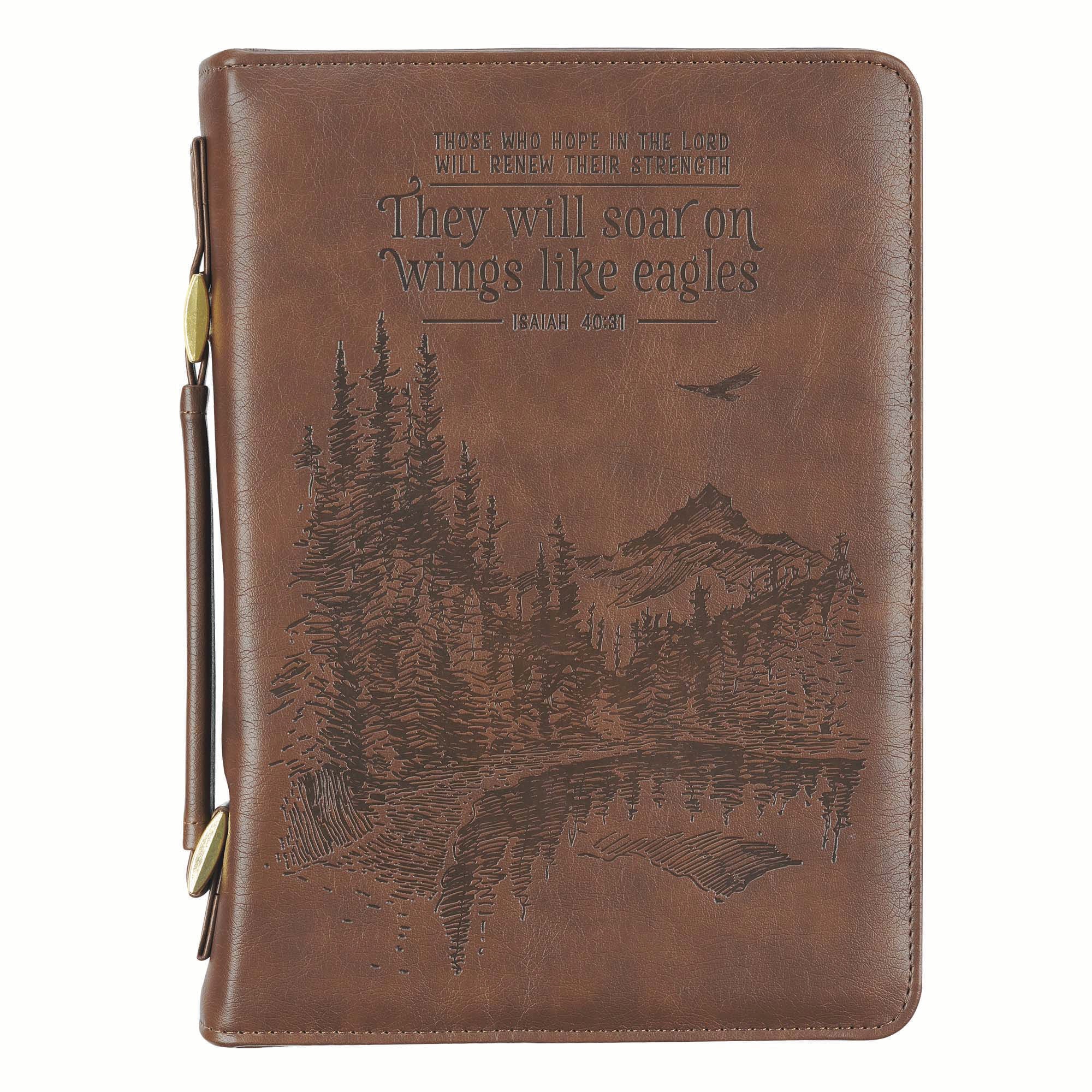 Bible Cover Medium: Wings Like Eagles Brown (Isaiah 40:31)