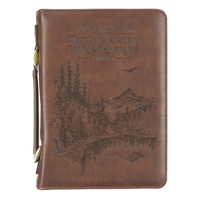 Bible Cover Medium: Wings Like Eagles Brown (Isaiah 40:31)