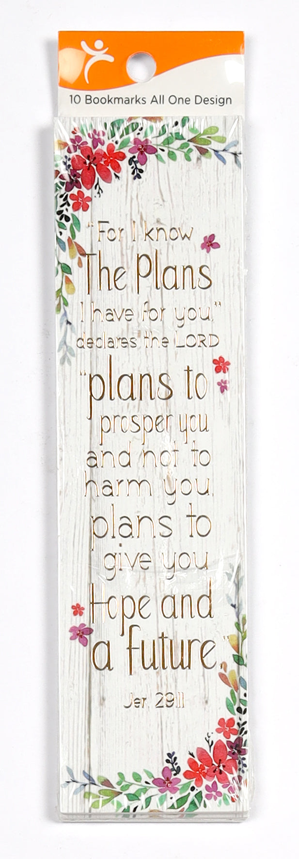 Bookmark: I Know the Plans (Jer. 29:11) Cream/Floral (10 Pack)