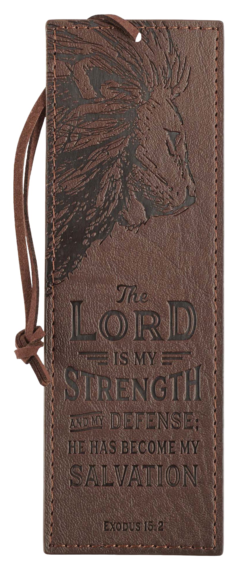 Bookmark With Tassel: The Lord is My Strength Brown (Exodus 15:2)
