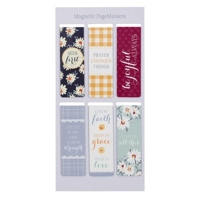 Bookmark Magnetic - set of 6: Daisies