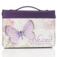 Bible Cover Extra Large: Blessed Purple Butterfly (Jer 17:7)