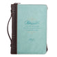 Bible Cover Extra Large: Blessed is She Turquoise (Luke 1:45)