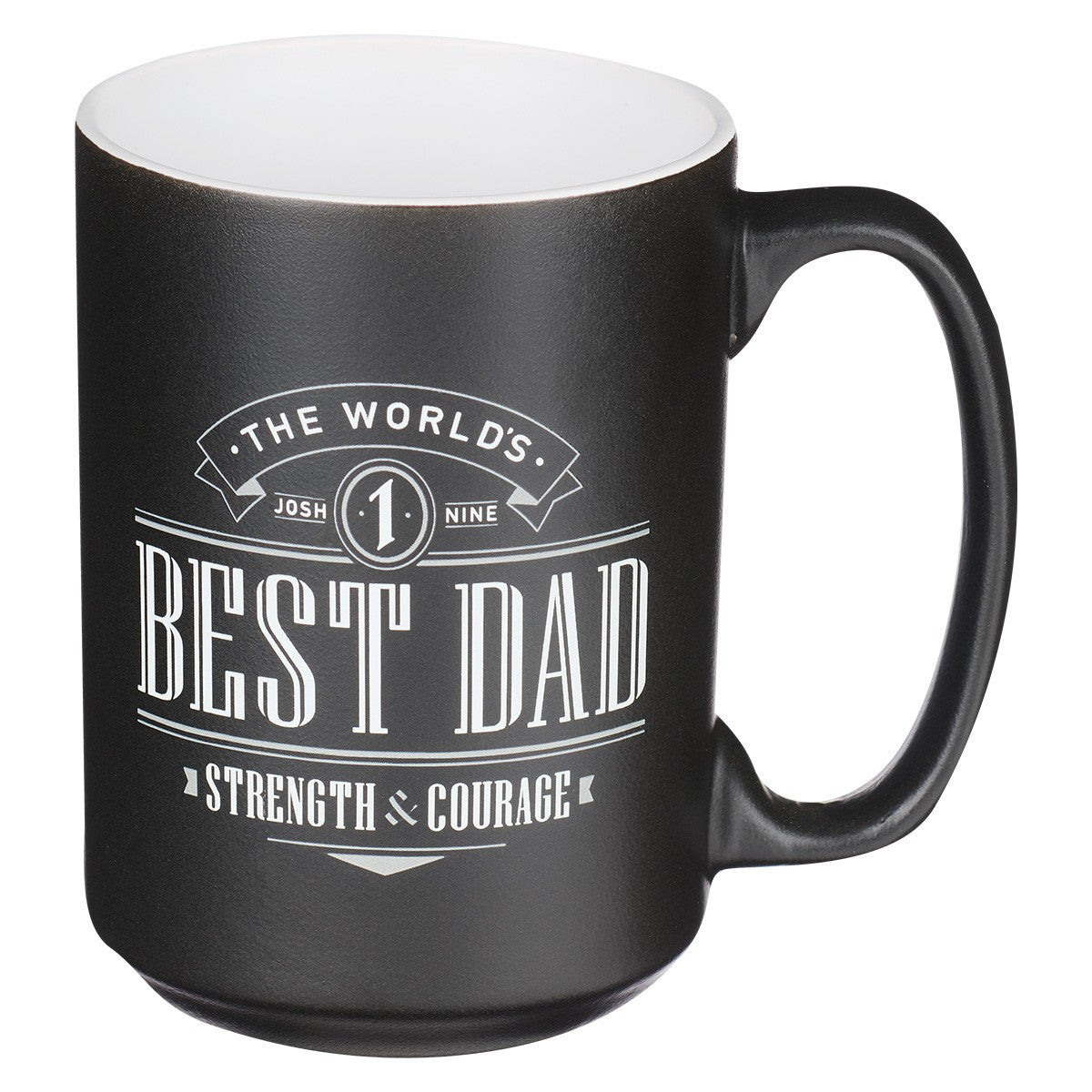 Ceramic Mug: Best Dad (Joshua 1:9) Black (414 Ml)