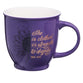 Ceramic Mug: She is Clothed in Strength (Proverbs 31:25) Purple (414 Ml)