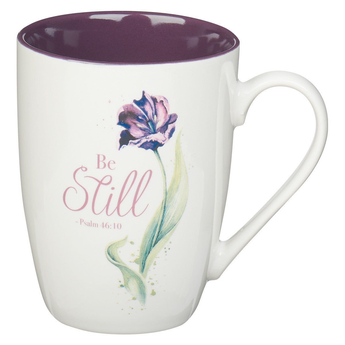 Ceramic Mug: Be Still (Psalm 46:10) Purple Inside (355 Ml)