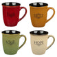 Ceramic Mugs (Set Of 4) 384 ML: Faith, Trust, Hope, Be Still