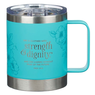 Stainless Steel Travel Mug: Strength & Dignity (Proverbs 31:25) (325ml)