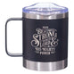 Stainless Steel Travel Mug: Be Strong (Ephesians 6:10) Black (325ml)