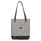 Bible Tote: Gray Felt, Black Faux Leather, Jer. 29.11 Badge