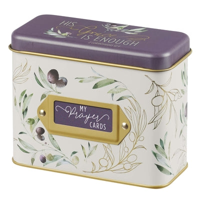 Prayer Cards in a Tin: His Grace is Enough, Olive Branches, 50 Double-Sided Cards