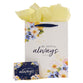 Gift Bag Large Portrait: Be Joyful Always Yellow/Navy (2 Thess 5:16)