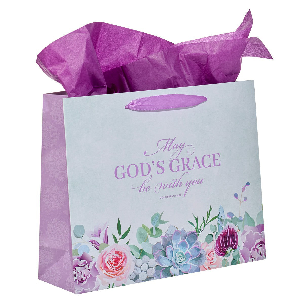 Gift Bag Large Landscape: May God's Grace Be With You Succulents (Col. 4:18)