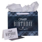 Gift Bag Large Landscape: Happy Birthday and Many More, Black Plaid