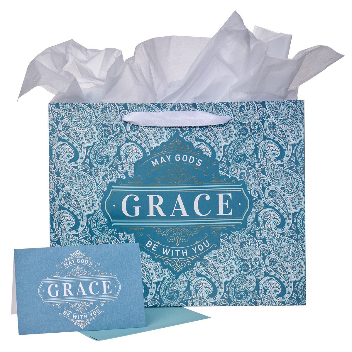 Gift Bag Large Landscape: May God's Grace Be With You, Paisley