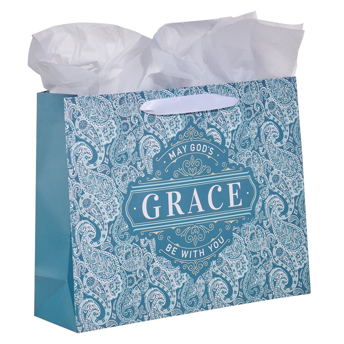 Gift Bag Large Landscape: May God's Grace Be With You, Paisley