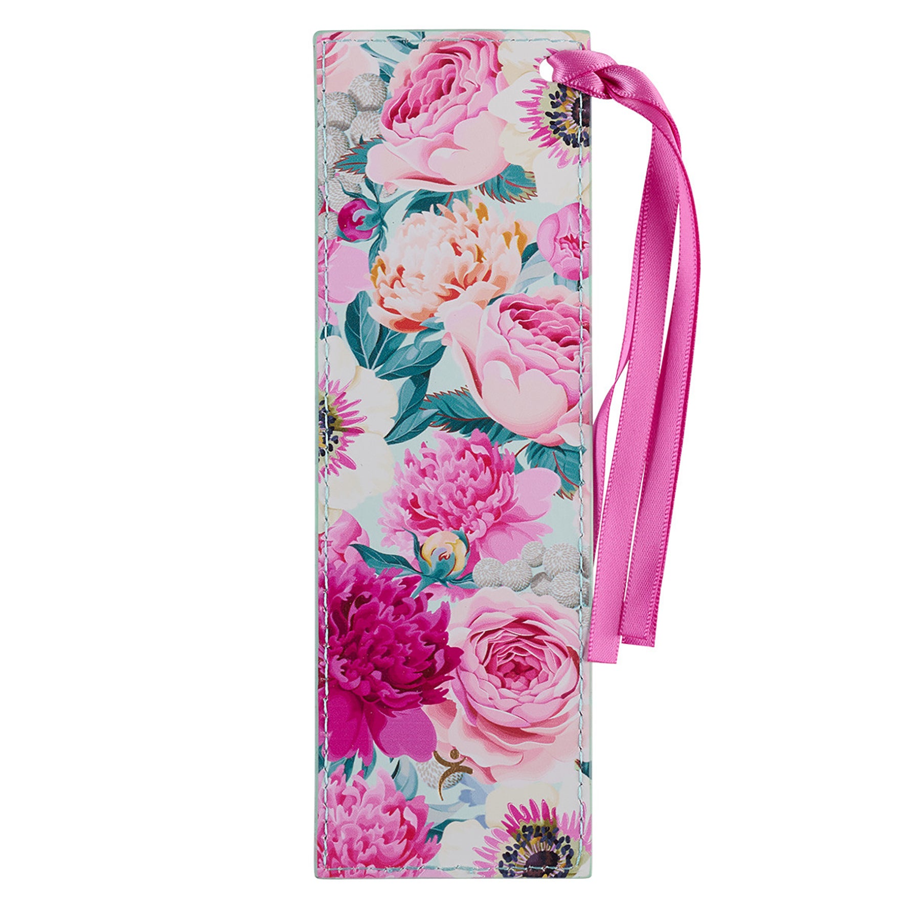 Bookmark With Ribbon: Nothing Will Be Impossible For You Blue/Pink Flowers (Matthew 17:20)
