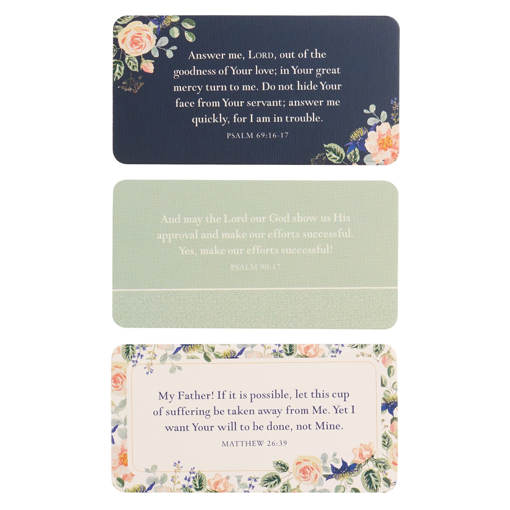 Scripture Cards in a Tin: 101 Prayers From the Bible, 51 Double Sided Cards, Blue Floral