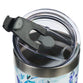 Stainless Steel Travel Mug With Straw: It is Well With My Soul, Blue/Purple Posies (532 Ml)
