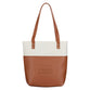 Bible Tote: Strength & Dignity Tan Faux Leather/Cream Felt (Proverbs 31:25), Magnetic Button Closur