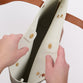 Bible Tote: Strength & Dignity Tan Faux Leather/Cream Felt (Proverbs 31:25), Magnetic Button Closur