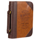 Bible Cover Large: Be Strong Brown/Tan (Joshua 1:9)