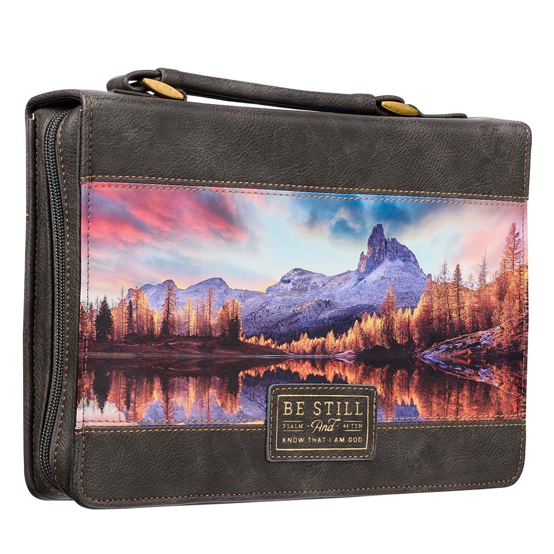 Bible Cover Medium: Be Still and Know That I Am God, Grey Landscape